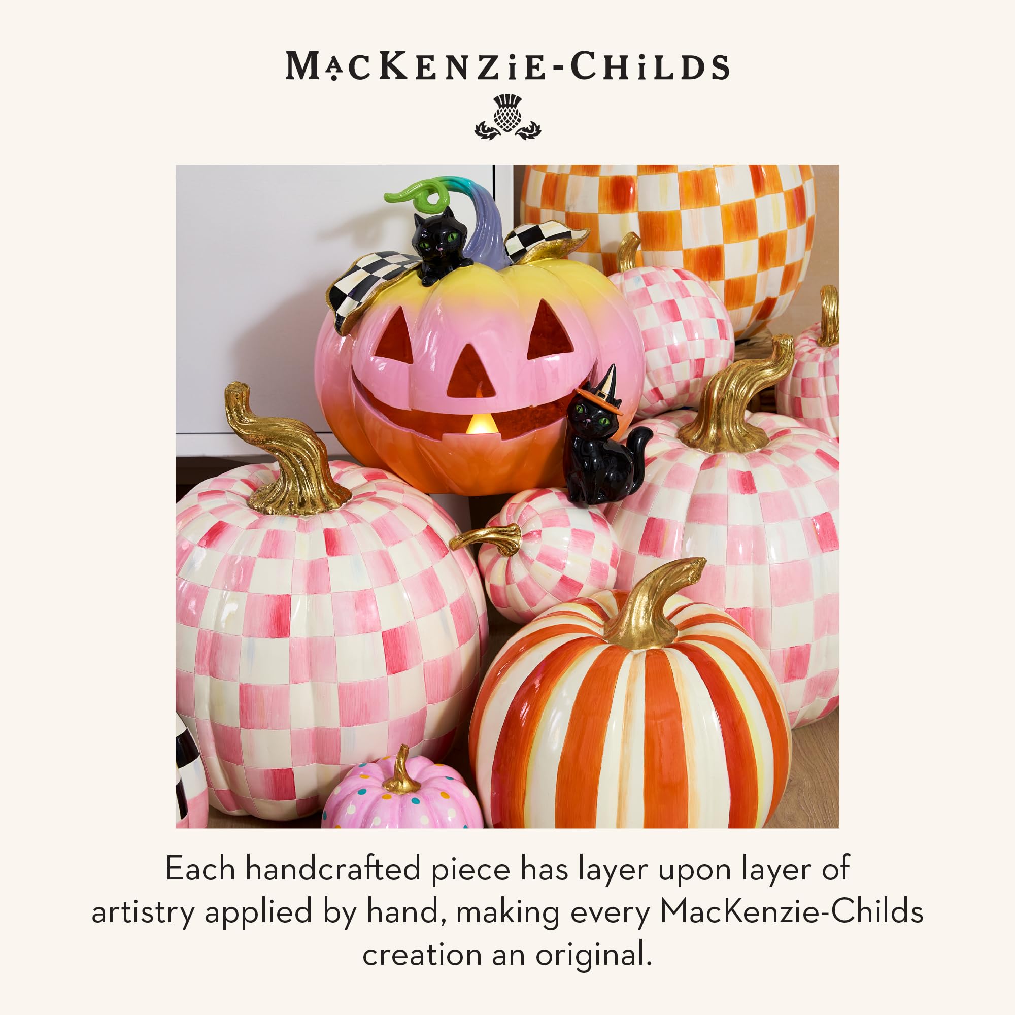 Amazon.com: MACKENZIE-CHILDS Set of 2 Pumpkins, Resin Halloween
